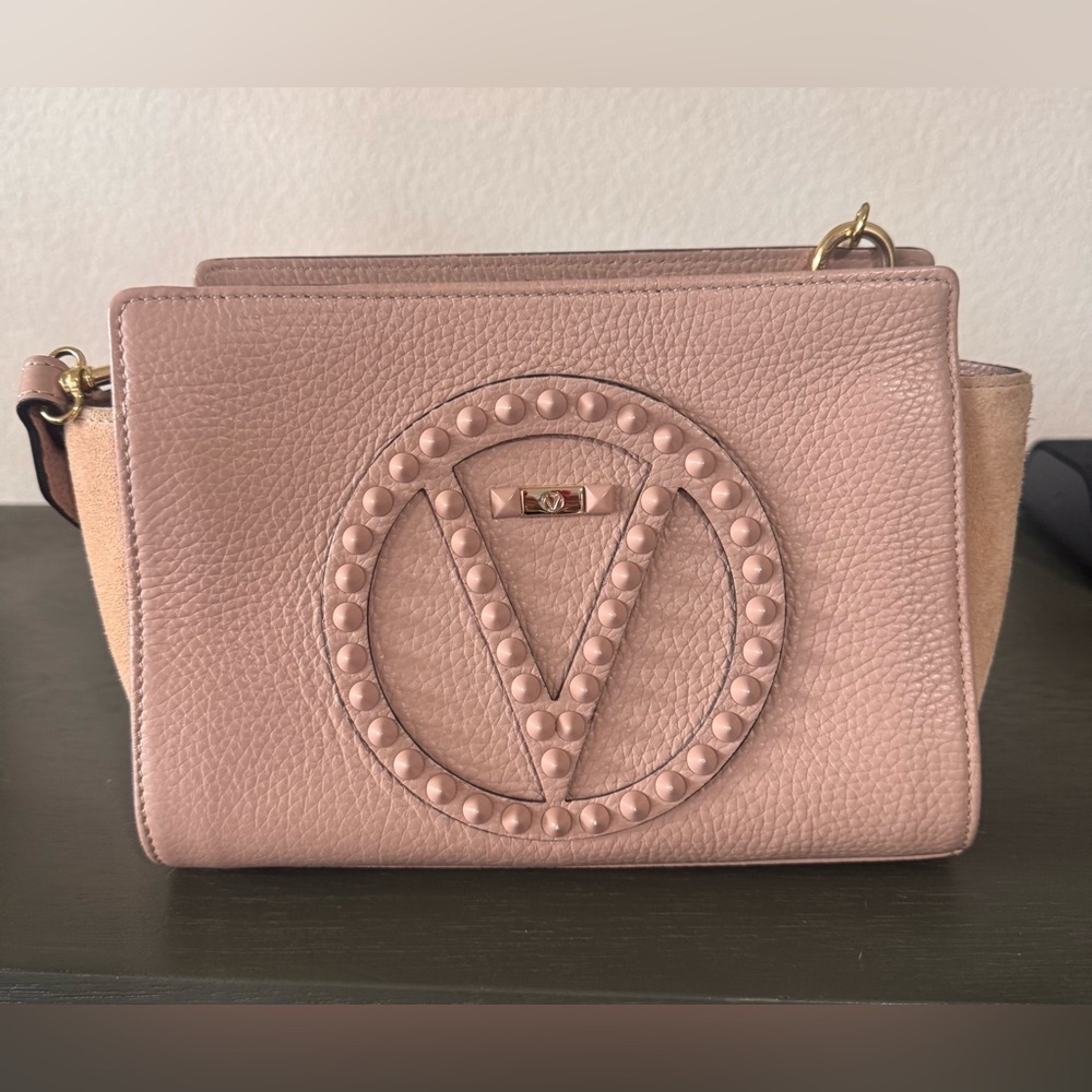 VALENTINO BY MARIO Kiki Rockstud Leather Crossbody In Rose